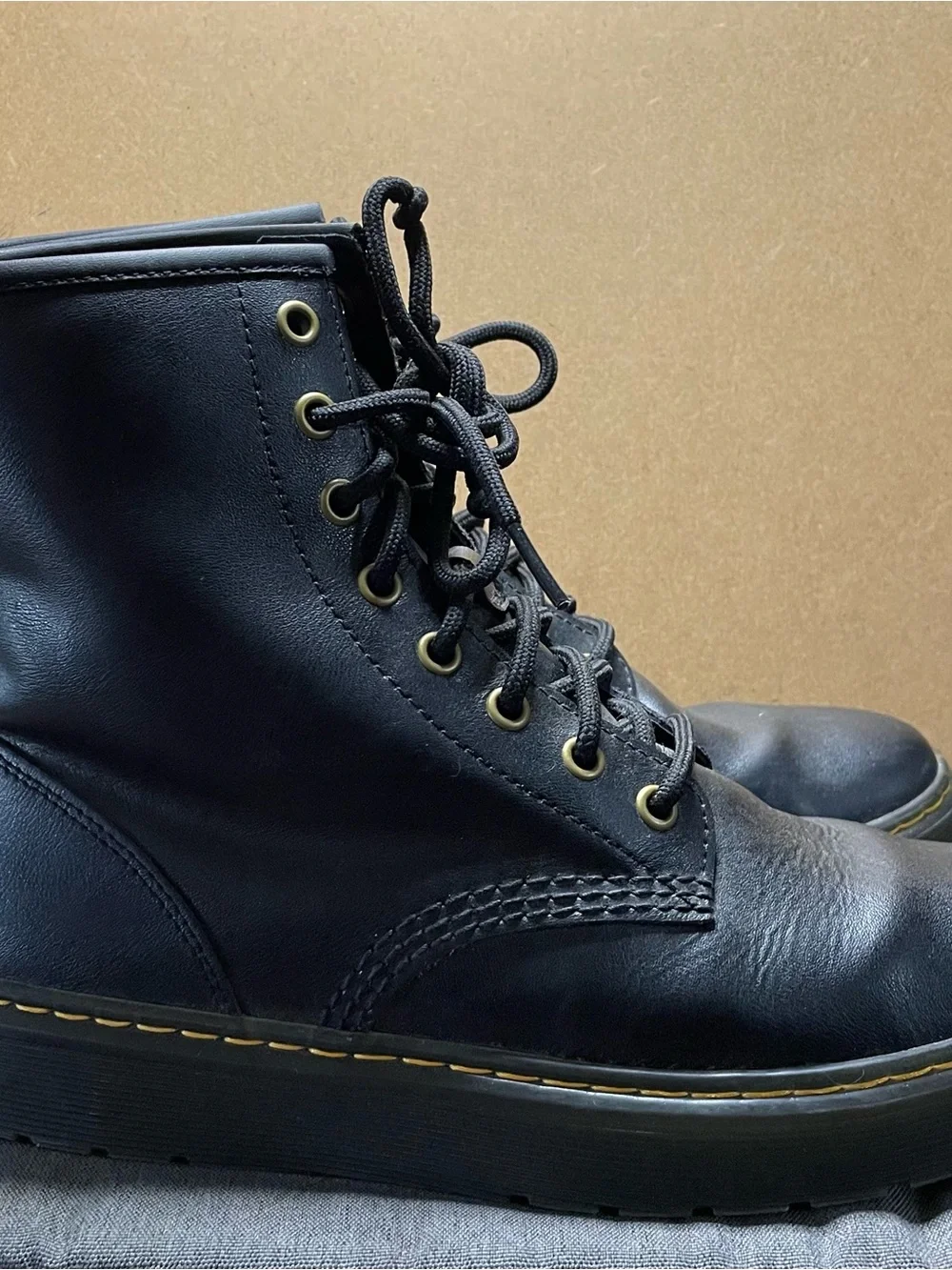 Dr. Martens Black Leather Lace-Up Zavala Platform Boots